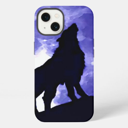 Howling Wolf & Fullmoon iPhone Hoesje (Achterkant)