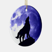 Howling Wolf & Fullmoon Keramisch Ornament (Rechts)