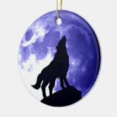 Howling Wolf & Fullmoon Keramisch Ornament (Links)