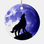 Howling Wolf & Fullmoon Keramisch Ornament (Achterkant)