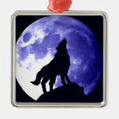 Howling Wolf & Fullmoon Metalen Ornament (Voorkant)