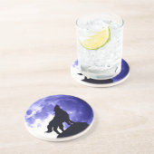 Howling Wolf & Fullmoon Zandsteen Onderzetter (Zijkant)