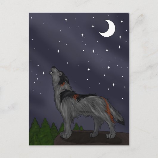 Howling Wolf (grijs) Briefkaart (Voorkant)