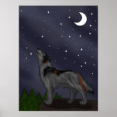 Howling Wolf (grijs) Poster (Voorkant)
