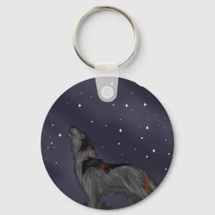 Howling Wolf (grijs) Sleutelhanger