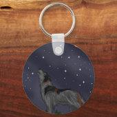 Howling Wolf (grijs) Sleutelhanger (Voorkant)