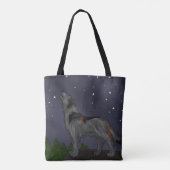 Howling Wolf (grijs) Tote Bag (Achterkant)