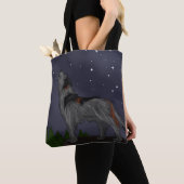 Howling Wolf (grijs) Tote Bag (Dichtbij)