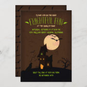 Howling Wolf Halloween Party Invitation Kaart (Voorkant / Achterkant)