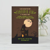 Howling Wolf Halloween Party Invitation Kaart (Staand voorkant)