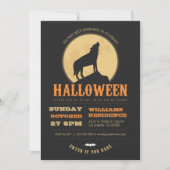 Howling Wolf Halloween Party Invite Kaart (Voorkant)