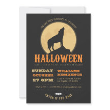 Howling Wolf Halloween Party Invite