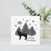 Howling Wolf Happy Howlidays Leopard Pattern Snow (Staand voorkant)