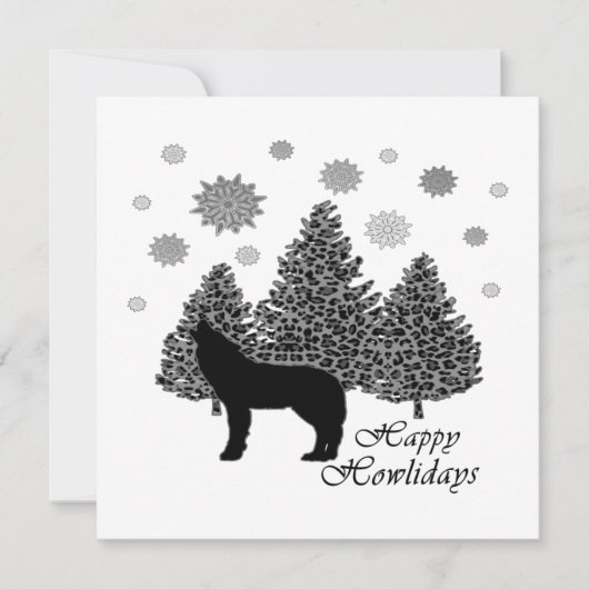 Howling Wolf Happy Howlidays Leopard Pattern Snow (Voorkant)