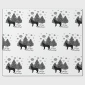 Howling Wolf Happy Howlidays Leopard Pattern Snow Cadeaupapier (Vlak)