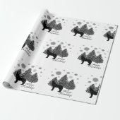 Howling Wolf Happy Howlidays Leopard Pattern Snow Cadeaupapier (Uitgerold)