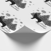 Howling Wolf Happy Howlidays Leopard Pattern Snow Cadeaupapier (Hoek)