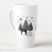 Howling Wolf Happy Howlidays Leopard Pattern Snow Latte Mok (Linkerhoek)