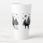 Howling Wolf Happy Howlidays Leopard Pattern Snow Latte Mok (Voorkant)