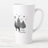 Howling Wolf Happy Howlidays Leopard Pattern Snow Latte Mok (Rechts)