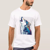 Howling Wolf Head – Kleurrijk Wild Spirit T-shirt (Voorkant)