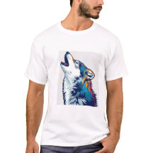 Howling Wolf Head – Kleurrijk Wild Spirit T-shirt