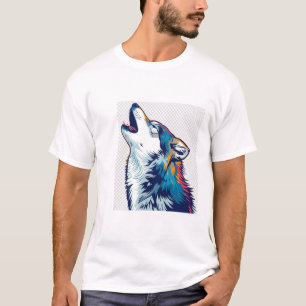 Howling Wolf Head – Kleurrijk Wild Spirit T-shirt