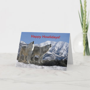 Howling Wolf Holiday Card Feestdagen Kaart