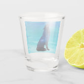 Howling Wolf, Howling Dog in dubbelblootstelling Shot Glas (Achterkant)