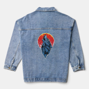 Howling Wolf Illustratie Denim Jacket
