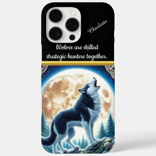 Howling Wolf in een maanlicht bos Case-Mate iPhone Case (Achterkant)