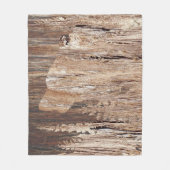 Howling Wolf in getextureerd hout Fleece Deken (Voorkant)