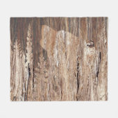 Howling Wolf in getextureerd hout Fleece Deken (Voorkant (Horizontaal))