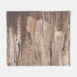 Howling Wolf in getextureerd hout Fleece Deken