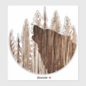 Howling Wolf in getextureerd hout Sticker (Vel)