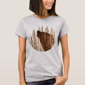 Howling Wolf in getextureerd hout T-shirt (Voorkant)