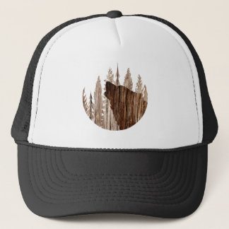 Howling Wolf in getextureerd hout Trucker Pet