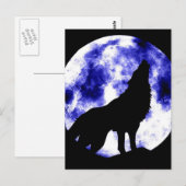 Howling Wolf in Moon Briefkaart (Voorkant / Achterkant)