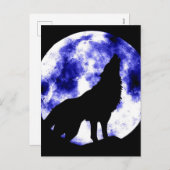 Howling Wolf in Moon Feestdagenkaart (Voorkant / Achterkant)