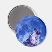 Howling Wolf in Moon Magneet (Voorkant / Achterkant)