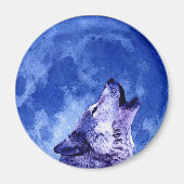 Howling Wolf in Moon Magneet (Voorkant)