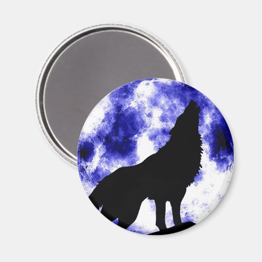 Howling Wolf in Moon Magneet (Voorkant / Achterkant)