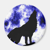 Howling Wolf in Moon Magneet (Voorkant)