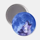 Howling Wolf in Moon Magneet (Voorkant / Achterkant)