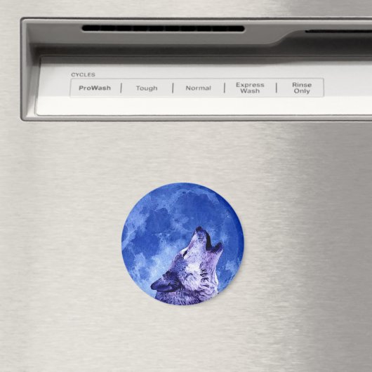 Howling Wolf in Moon Magneet (Insitu (Vaatwasser))