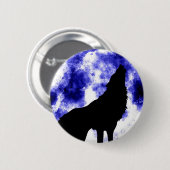 Howling Wolf in Moon Ronde Button 5,7 Cm (Voorkant /achterkant)