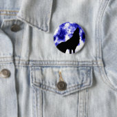 Howling Wolf in Moon Ronde Button 5,7 Cm (In situ)