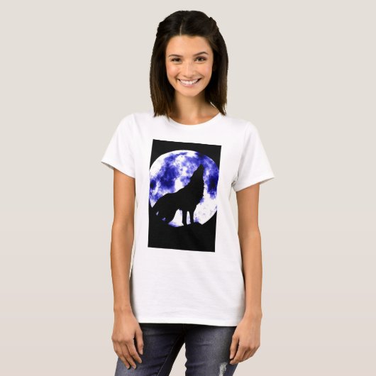 Howling Wolf in Moon T-shirt (Voorkant volledig)