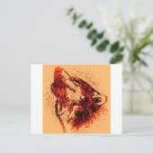 Howling Wolf in sneeuw Briefkaart (Staand voorkant)