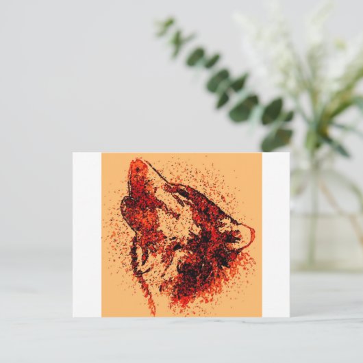 Howling Wolf in sneeuw Briefkaart (Staand voorkant)